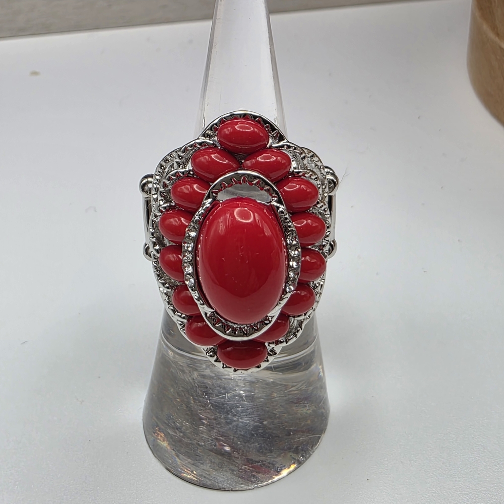 Paparazzi Bold Red and Silver Ring (345)